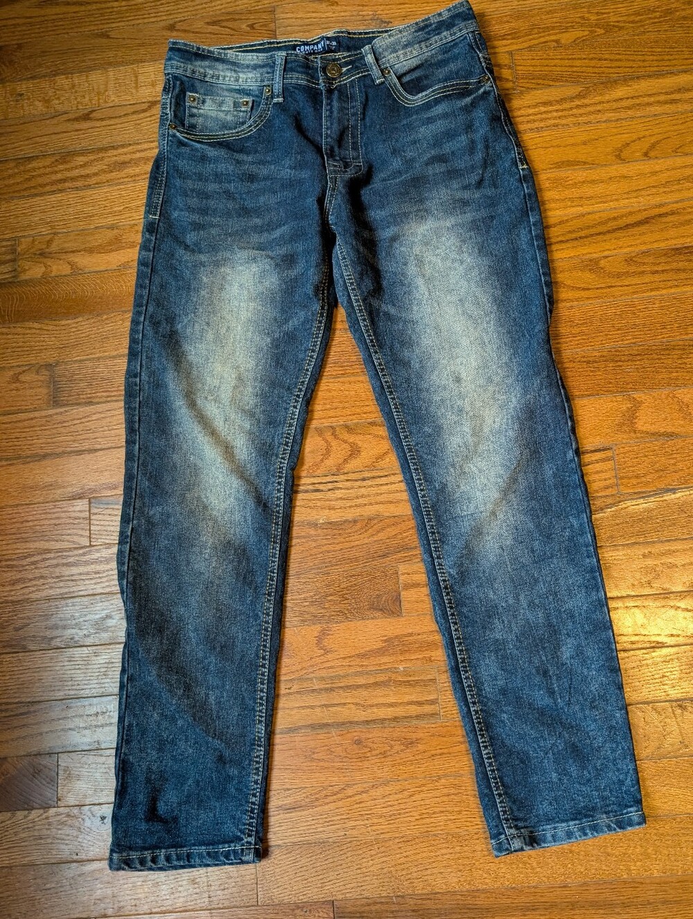 Slim Straight Men's Jeans in Faded Blue Wash